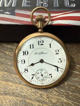 718464 South Bend Pocket Watch Movement Serial Number Question Mark Grade 215