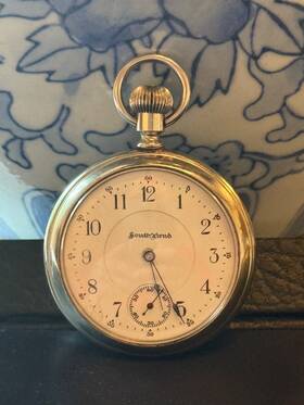 738270 South Bend Pocket Watch Movement Serial Number Question Mark Grade 215