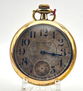 865766 South Bend 9 Jewel Grade 209 Size 16 Gold Filled Open Face Pocket Watch Runs