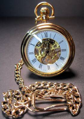 St Hrling 847988023276 Stuhrling Original Vintage Skeleton Mechanical Mens Pocket Watch Chain Too W1