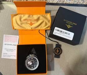 X0032gxc0z St Hrling Stuhrling Original Men S Chrono Pocket Watch Black-a Rare. Built In Desk Stand