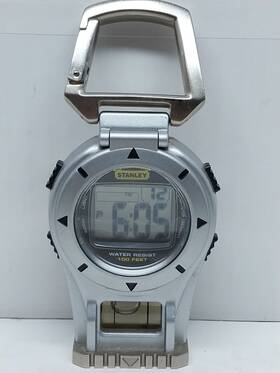 37810w Stanley Rare Tool Clip On Digital Watch With Level And Protective Face Cover