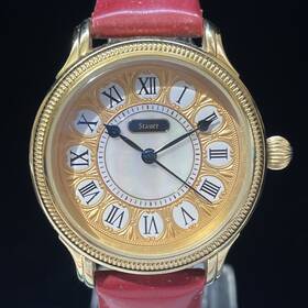 23518 Stauer Rare Unique Mop Dial Gold Tone Womens Watch New Battery