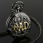 Steampunk Watch Gift Mechanical Dad Black Mens Skeleton Vintage Pocket Chain