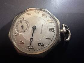 7454464 Stratford 6 Jewels Mechanical Silver Pocket Watch Vintage Arabic Numerals