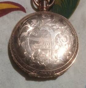 895411 Sun-dial Yellow Gold Plated Full Hunter Pocket Watch Roman Numerals Mechanical