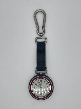 24268 Swiss Army Victorinox Army-swiss Made Red Bezel Pocket Watch Lume Hands Untested