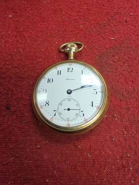 5978459 Tavannes Pocket Watch Size 16s 7j Gold Filled Nice