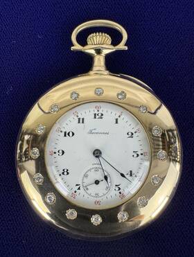 50.47g Tavannes 661972 Rare 14k 7j Pocket Watch #661972 Roy 585 Fine Excellent Runs