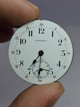 6638218 Tavannes Swiss Pocket Watch Movement 15j 29.6mm For Repair Ticks