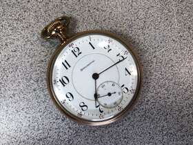 19-21j The Burlington Watch Co Vintage Co. Pocket Gold Filled Etched 1914-1917