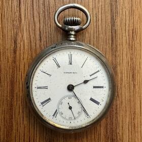 1272420 Tiffany & Co. And Vintage .935 Sterling Silver Mechanical Pocket Watch Not Running