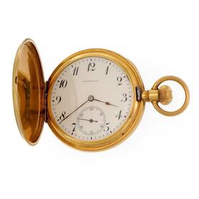 L100 Tiffany & Co. And Vintage 18k Yellow Gold Full Hunter Hand Wind Pocket Watch