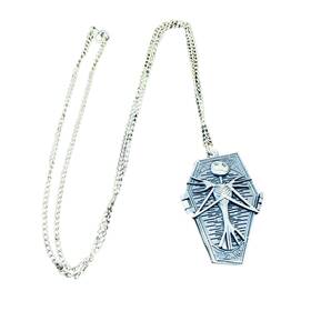 P769 Tim Burton Watch Necklace Halloween Skeleton Grave Nightmare Before Christmas
