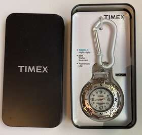 Timex 083275856084 New Old Stock Expedition Indiglo Compass Pocket Watch Clip-on Carabiner