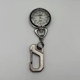 Timex 85609 Expedition Indiglo Pocket Watch Key Chain Quartz Wr 30m Compass Bezel