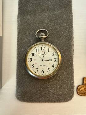 Cw1375 Timex Vintage Times Pocket Watch Without Detachable Cha Inch Working