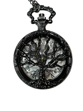 Cf1241 Tiong Tree Of Life Pocket Watch Quartz Roman Numerals Gift Bag
