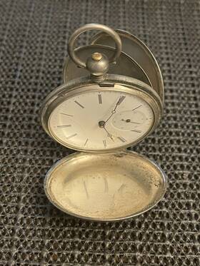 14620 Tissot Antique L Locle Fine Silver Pocket Watch Key Wind Hunter 56g Parts/repair
