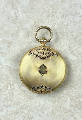 22575 Tissot Antique Vintage 18k Yellow Gold And Co Enamel Pocket Watch Sell As Is