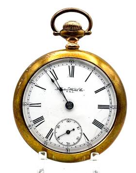 149544 Trenton Watch Co. 7 Jewel Size 18 Gold Filled Open Face Pocket Runs