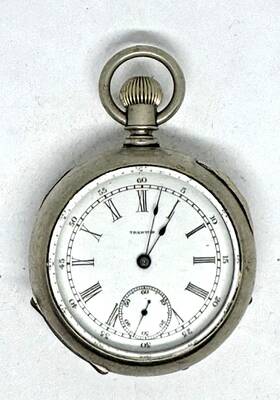 92608 Trenton Watch Co. #92608 Open Face Pocket - 18s 7j Model 2 Nice Dial Circa 1889 #859