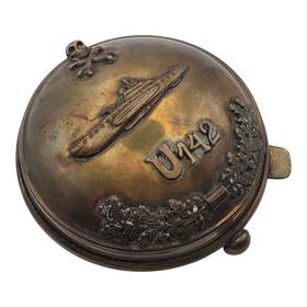 U-142 U-boat Brass Submarine Pocket Watch Display Case 7701 1944 Wwii Lot