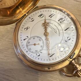 6879 Uhrenfabrik Union Glash Tte Yellow Gold Mechanical Full Hunter Pocket Watch