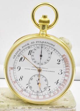 Ca1920 Ulysse Nardin 54714 Antique 18k Gold Medical Chronograph #54714 Runs