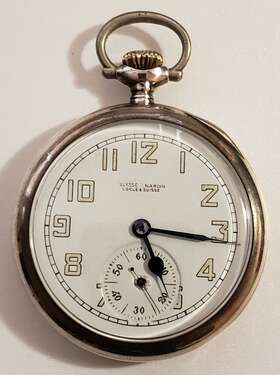 8689 Ulysse Nardin Ulyss 17 Jewel Corps Of Engineers Military Pocket Watch 800 Silver Case