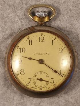 1226 Uncle Sam Vintage Usa Mechanical Pocket Watch Inch Elngraham Co. For Parts/repair