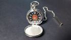 Us Marine Corps Pocket Watch High Grade Quartz Silver Metal Case Chain Clip Used 029335033385