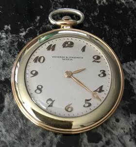 7866 Vacheron Constantin Rare Antique And 18kt Yellow Gold Pocket Watch #7866 Vtg 1940s