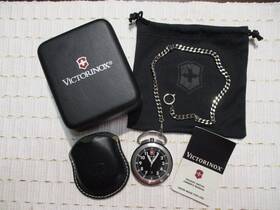 35720 Victorinox Swiss Army Pocket Watch With Chain Stainless Steel-box Pouch Manual Bag