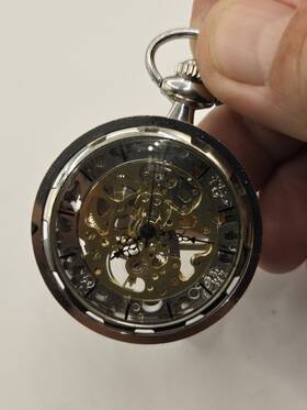 Wa271.b Vigoroso Mens Classic Pocket Watch Gold Skeleton Hand Wind Mechanical Watch. Parts Only
