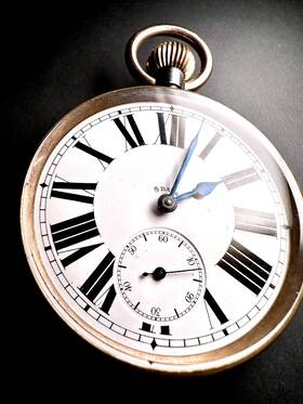 7032 Vintage Antique Swiss Goliath Jumbo 61mm Pocket Watch - Movement Working