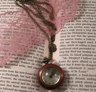 Vintage Pendant Chain Watch Wood Bubble Necklace Pocket Style Woodland
