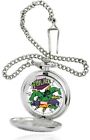 W001743 Avengers Marvel Hulk Mens Silver Pocket Watch Chain 843231078932