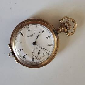 19364163 Wabash Gold Filled Full Hunter 16s Mechanical 17j Pocket Watch White Roman