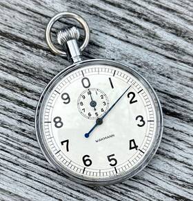 442pp Wakmann Breitling 1/10 Second Plain Track Timer 1950s 2.16 Inch Swiss Stopwatch