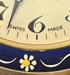 10-0300-00 Waltham Vintage Mechanical Pocket Watch Runs Blue Enamel Horse Flowers