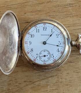 1032435 Waltham Antique Gold Filled Pocket Watch Serial #