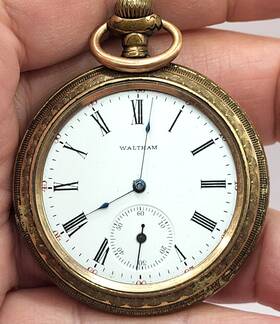 10493829 Waltham Antique Gold Filled Pocket Watch Not Working Parts Serial #