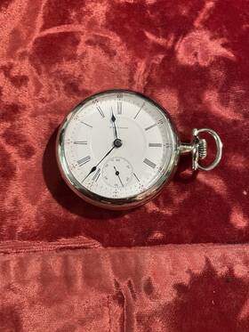 11504096 Waltham American Nickel 18s Pocket Watch For Repair Train 17 Jewel Bartlett