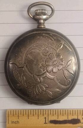 12182704 Waltham Antique Pocket Watch Invader Sterling Silver Case Serial #
