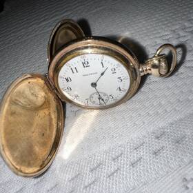 12405279 Waltham 1891 Double Hunter Pocket Watch C. 1903 Gold Working #12405279