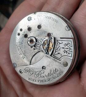 12567600 Waltham 18s 17j P S Bartlett Ruby Hunting Movement Model 1883