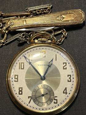 1924 Waltham 1271 1934 Pocket Watch - Colonial Riverside Model Grade 17j- A Cond