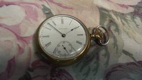 12883073 Waltham Awwa Co Pocket Watch 17 Jewels Gold-filled Open Face Mens