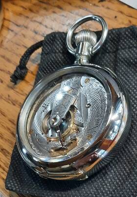 13938498 Waltham Usa Open-face 17j Display Back Rare Hinged Case Pocket Watch U.s.a